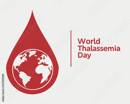 Simple World Thalassemia Day design with a clear message and blood drop.