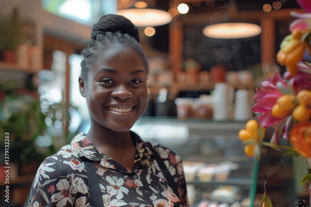Portrait of a smiling young black female Retail Manager using a smartphone Portrait of a smiling young black female Retail Manager using a smartphone