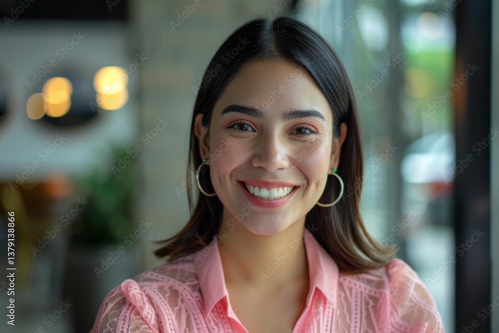 Portrait of a smiling young Hispanic female Valet Parking Attendant using a tablet Portrait of a smiling young Hispanic female Valet Parking Attendant using a tablet