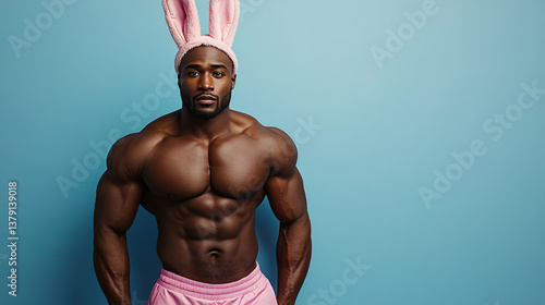 Black man with bunny ears