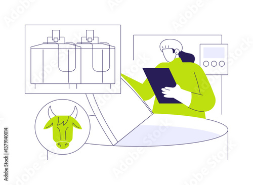 Milk pasteurization abstract concept vector illustration.
