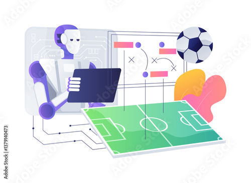 AI-Enhanced Game Strategy abstract concept vector illustration.
