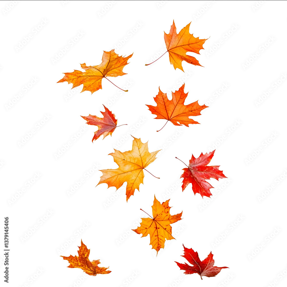 create a casually falling maple leave clean white background create a casually falling maple leave clean white background