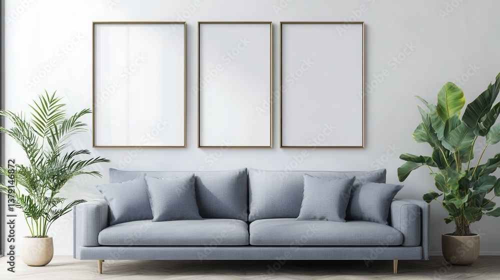 Blank empty picture frame mock-up. Artwork template in interior design. Blank empty picture frame mock-up. Artwork template in interior design.