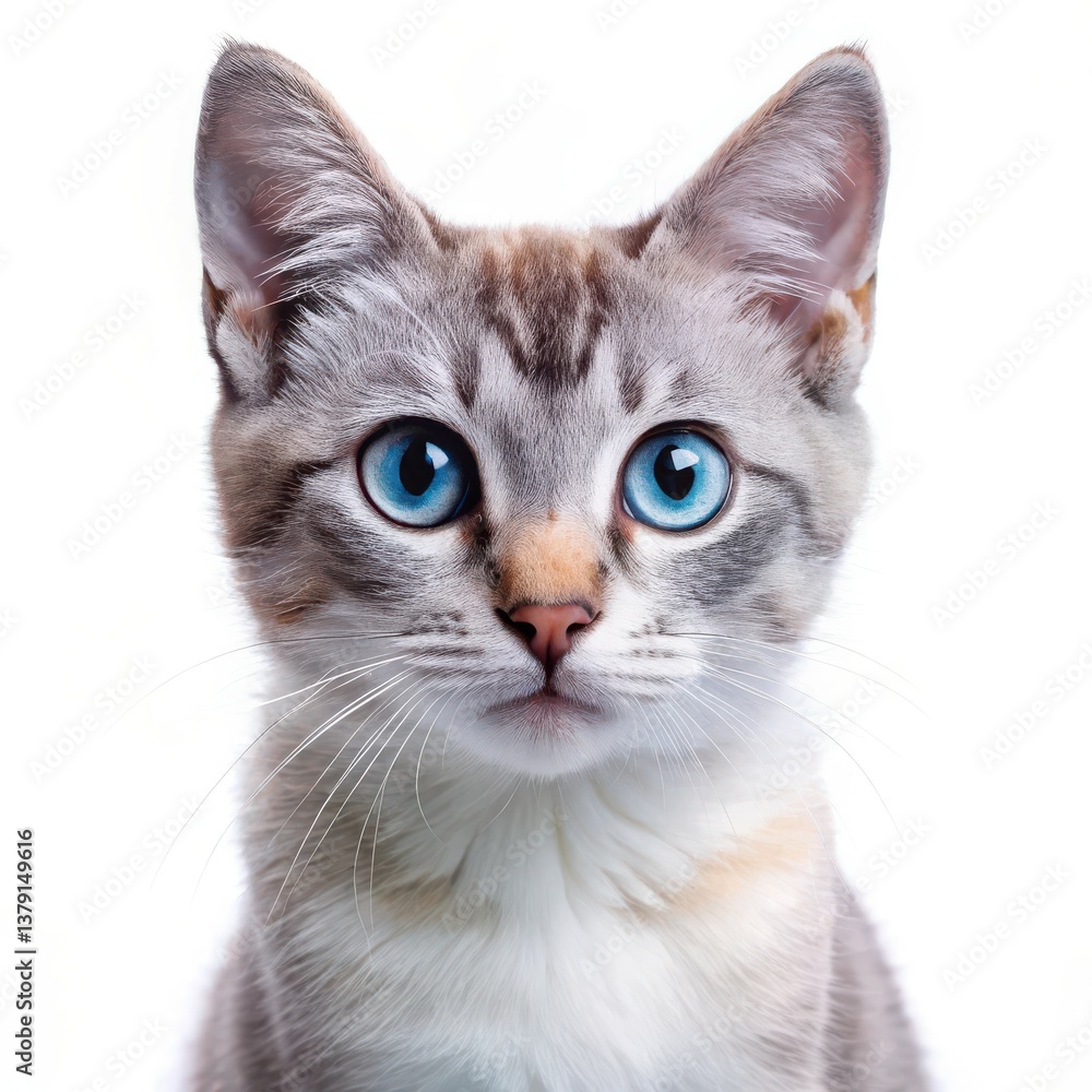 Ojos Azules Cat Isolated on White Background Stock Photo Ojos Azules Cat Isolated on White Background Stock Photo