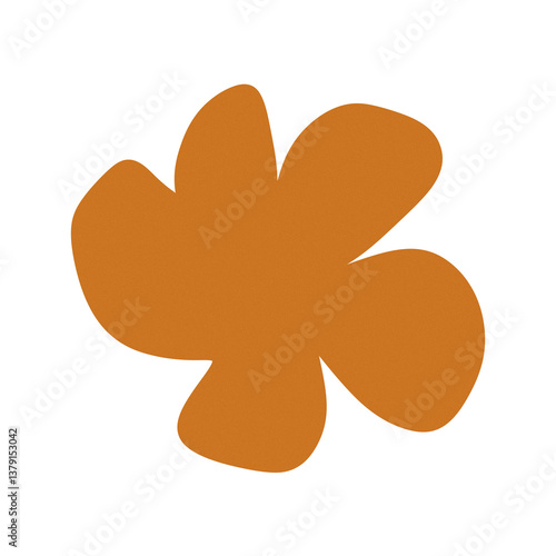 four leaf clover orange png abstract floral shape 