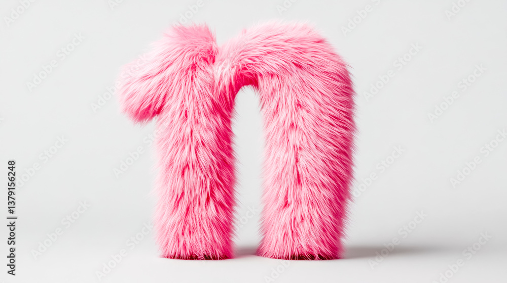 Pink fluffy number eleven on a white background Pink fluffy number eleven on a white background