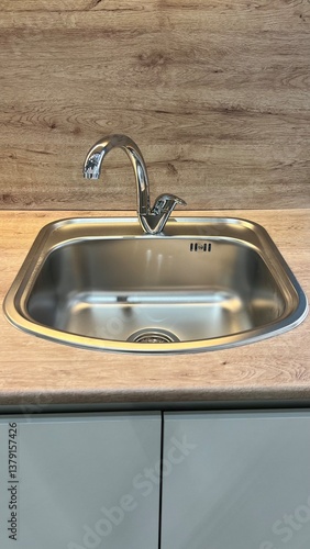faucet, hand mixer and sink in the kitchen. Plumbing
