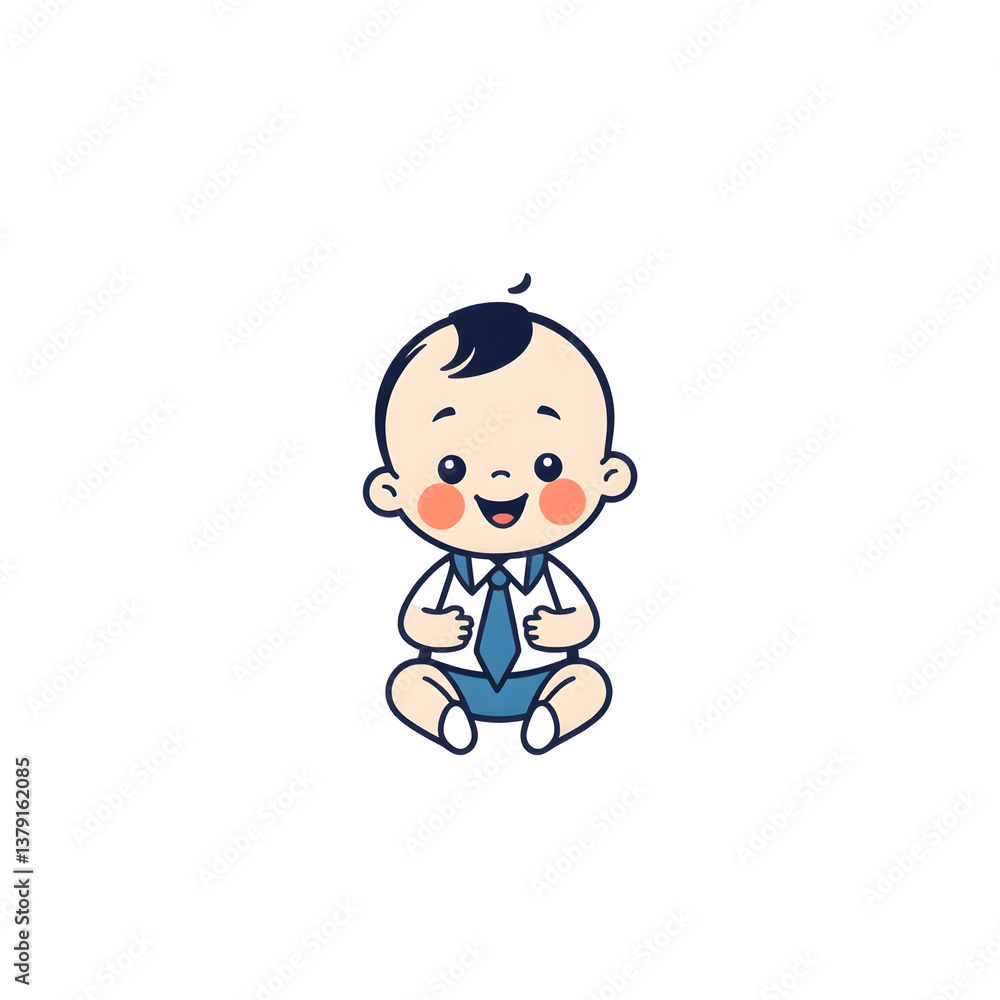 Investor baby illustration icon on white background. Generative AI Investor baby illustration icon on white background. Generative AI