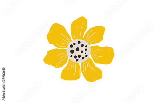 Yellow sunflower hand painted digital art for download png 