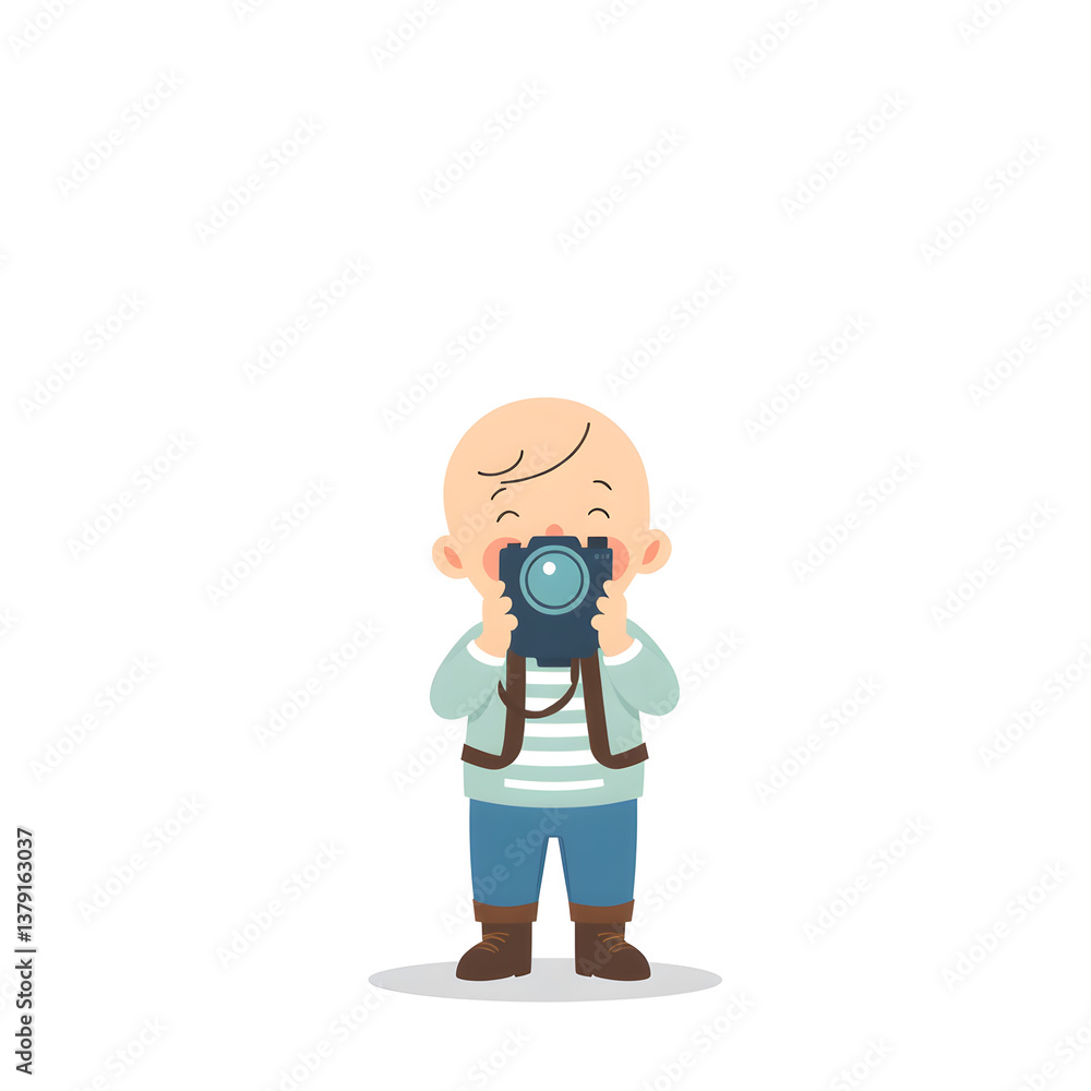 Journalist baby illustration icon on white background. Generative AI Journalist baby illustration icon on white background. Generative AI