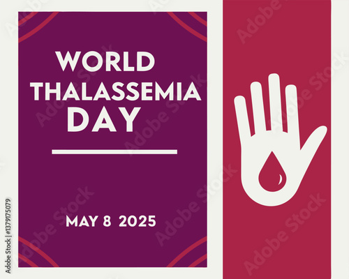 World Thalassemia Day on May 8, 2025: raising awareness with a blood drop.