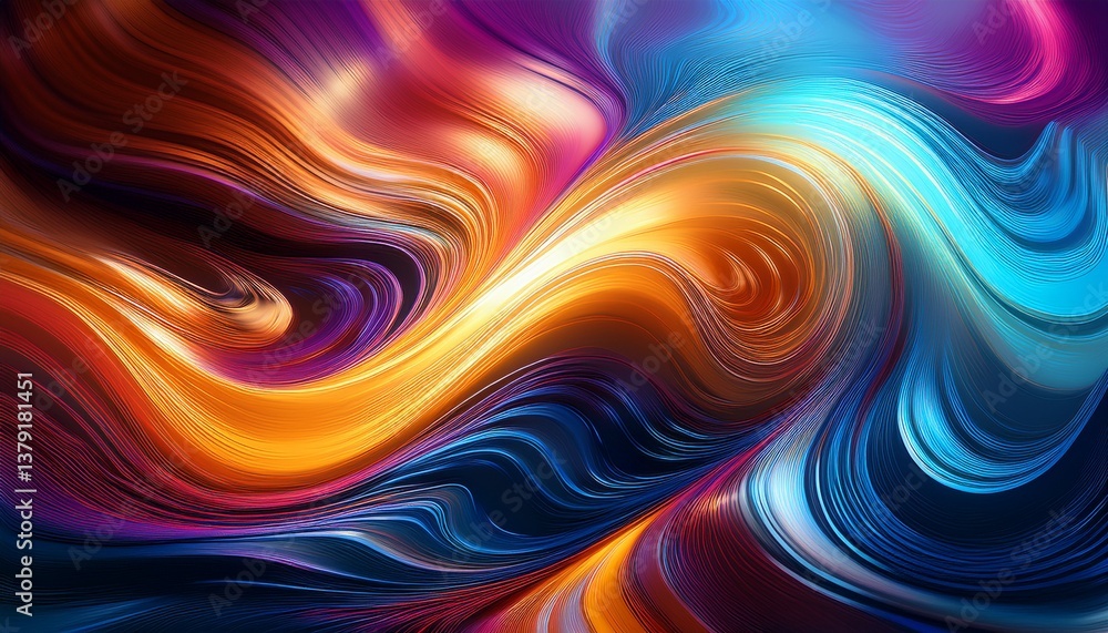 Obraz premium a flowing abstract artwork with vivid color variations and highlights