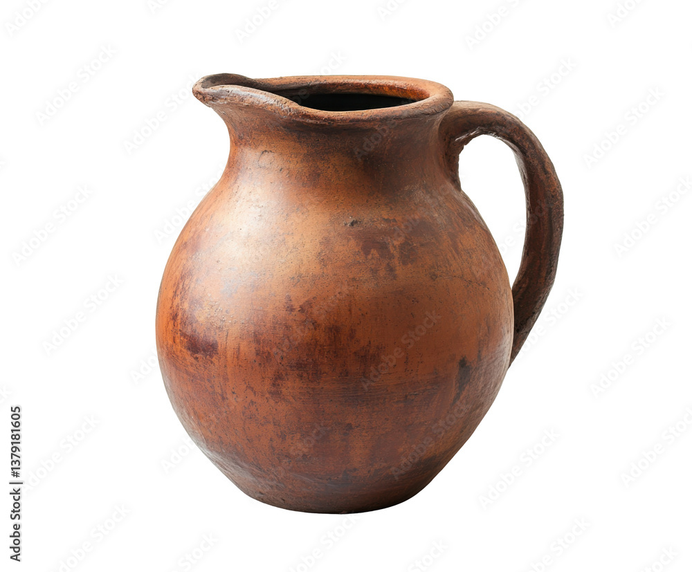 Clay Brown Jug – Isolated on Transparent Background Clay Brown Jug – Isolated on Transparent Background