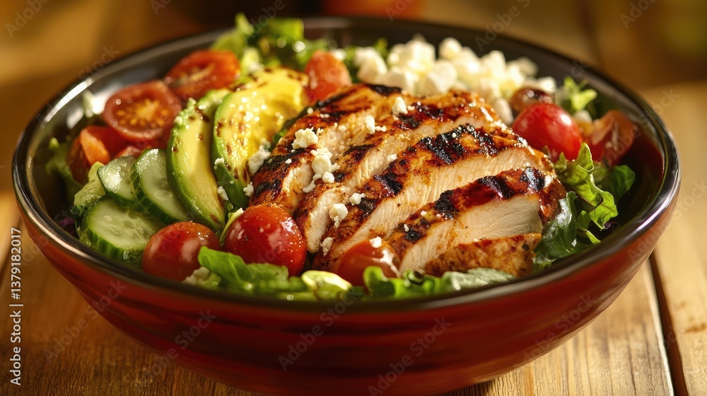 Delicious Grilled Chicken Salad with Fresh Vegetables Delicious Grilled Chicken Salad with Fresh Vegetables