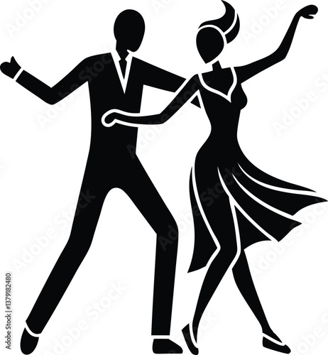 silhouette of a dancing couple