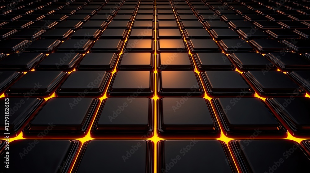 Obraz premium Dynamic geometric patterns digital studio 3d render futuristic environment aerial view technology concept