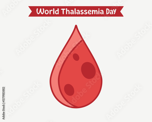 World Thalassemia Day: raising awareness with a symbolic blood drop graphic.