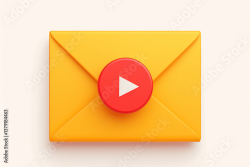 Envelope with play button icon.