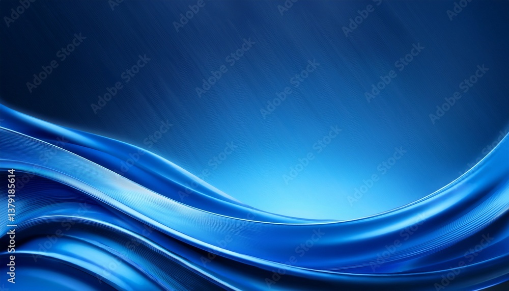 Fototapeta premium fluid blue abstract wave with glossy texture and smooth gradient modern digital background for design branding or decor