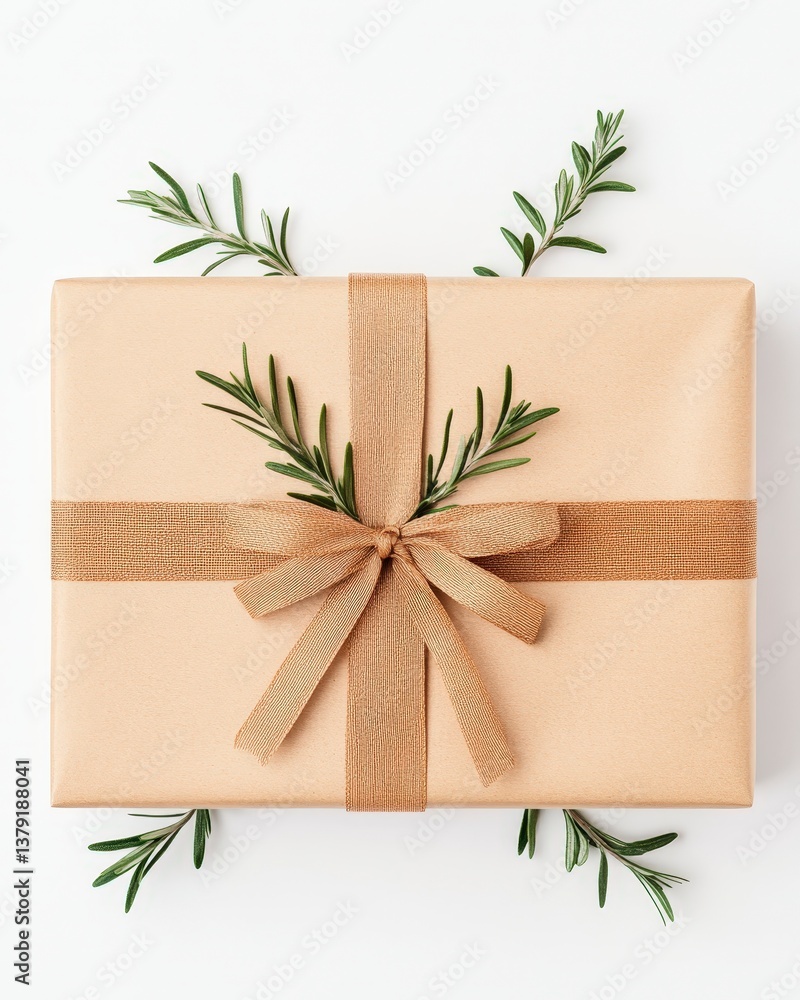 Elegant gift wrapped with natural elements for a stylish presentation. Elegant gift wrapped with natural elements for a stylish presentation.