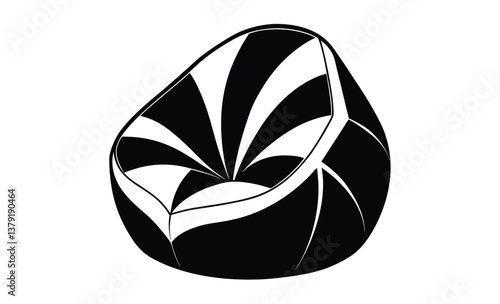 bean bag chair on white silhouette