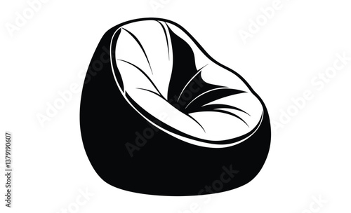 bean bag chair on white silhouette