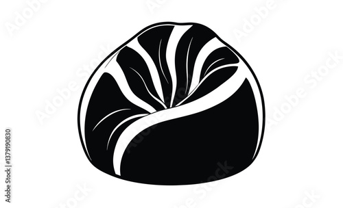 bean bag chair on white silhouette
