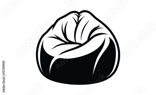 bean bag chair on white silhouette