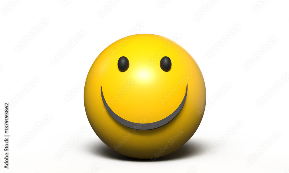 Fototapeta premium yellow orange color circle round ball face smile happy communication social media mood world emoji day happiness expression character cartoon world emoji day fun enjoy international feeling event icon