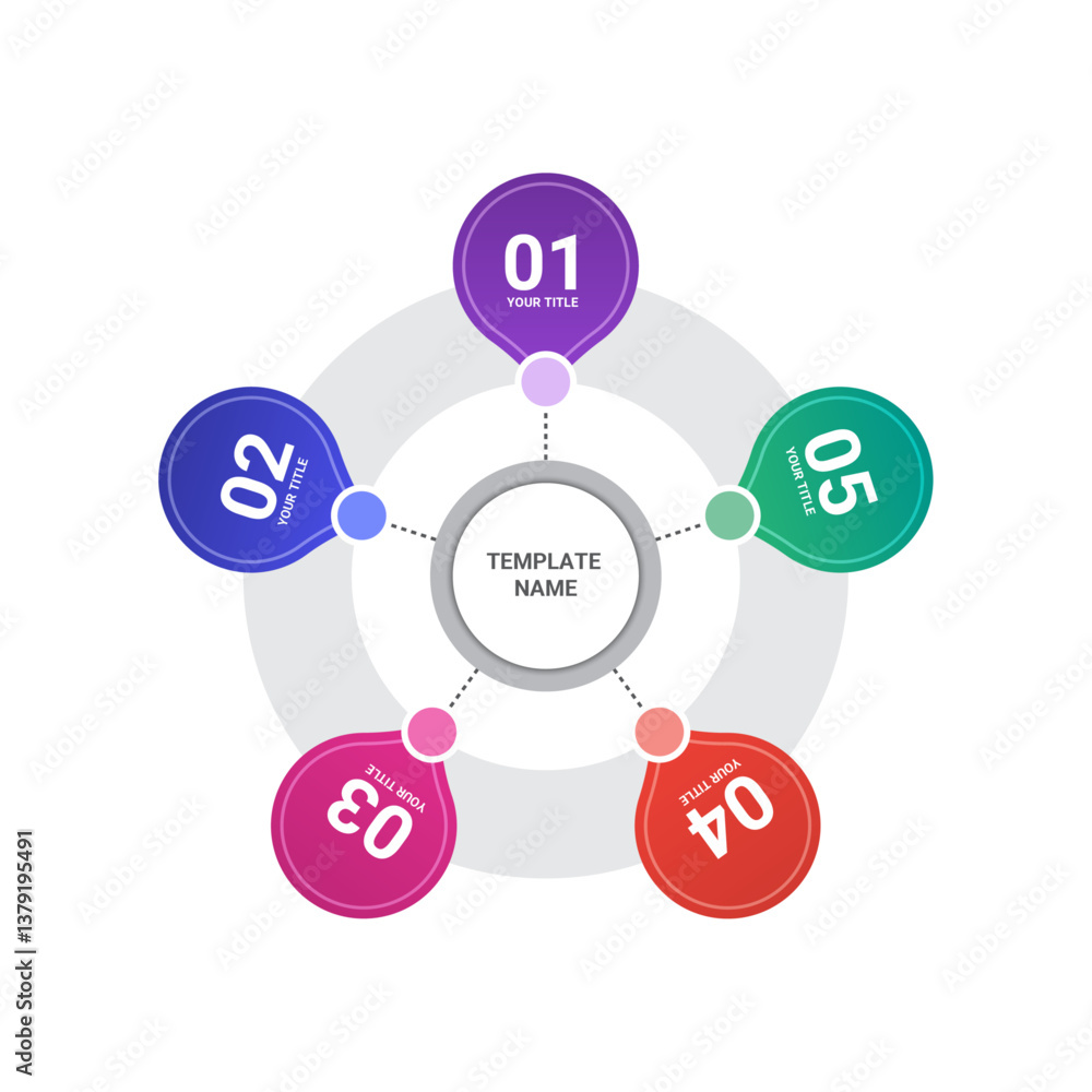Infographic circular process diagram with 5 options Infographic circular process diagram with 5 options