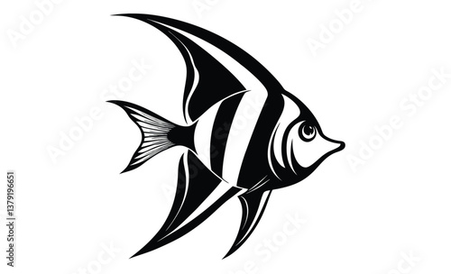 illustration of a angelfish silhouette