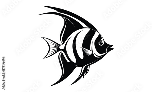 illustration of a angelfish silhouette