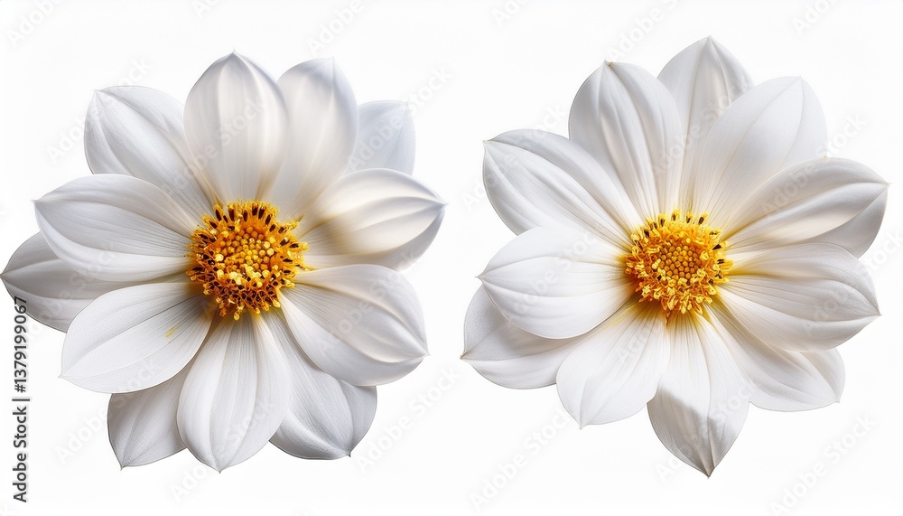 Obraz premium white flower isolated on transparent background cutout