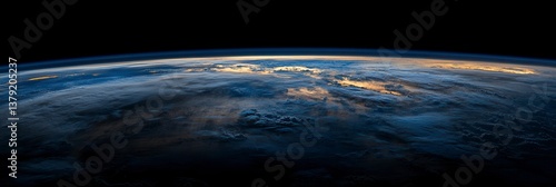 Earth From Space Majestic Sunrise Over the Curving Horizon