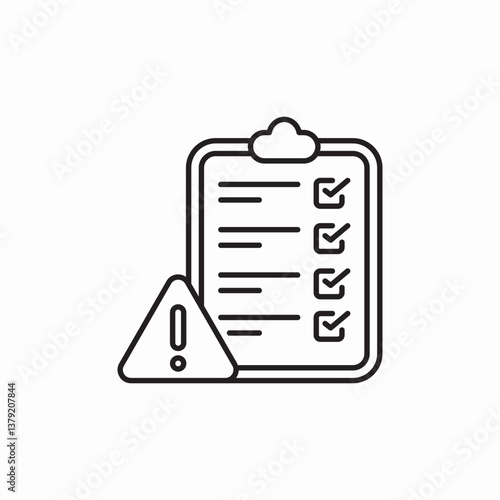 list warning icon sign vector