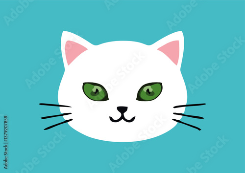 Gato simpático e feliz com seus olhos verdes