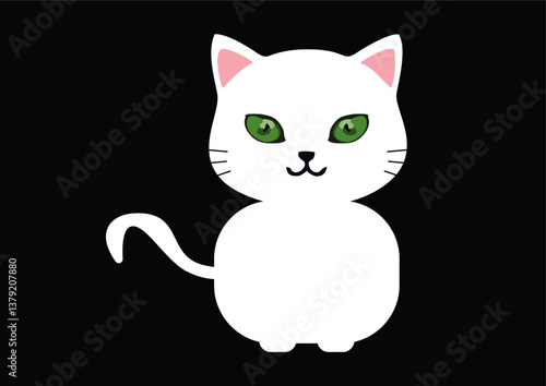 Gato simpático e feliz com seus olhos verdes