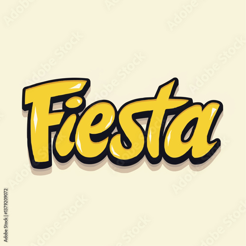 Fiesta-Schriftzug, festlich, gelb

