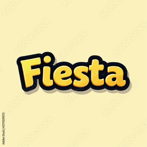 Fiesta-Schriftzug, festlich, gelb

