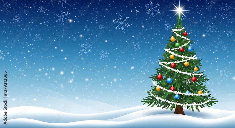Obraz premium Starlit Winter's Embrace AI Generated