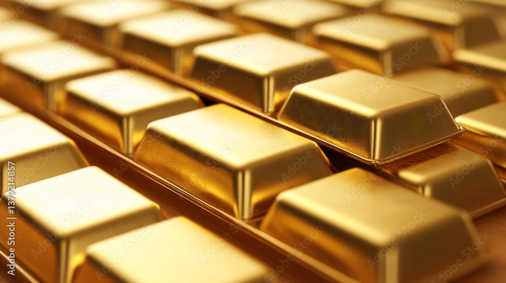 Close-up of Gold Bars Arranged in Rows Close-up of Gold Bars Arranged in Rows