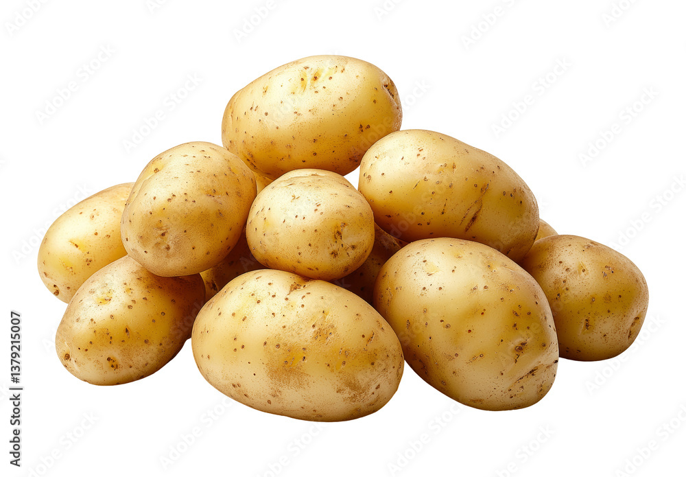 Fresh Organic Potatoes Piled on Each Other isolated on transparent background, png Fresh Organic Potatoes Piled on Each Other isolated on transparent background, png