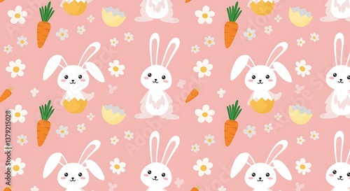 Pink Bunny Bloom AI Generated