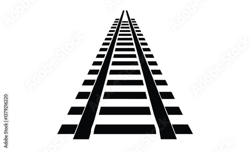 Railroad tracks vector silhouette