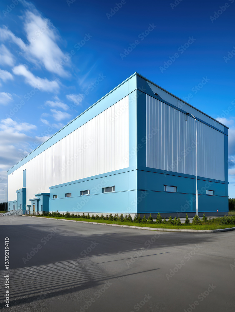 Obraz premium Spacious Industrial Warehouse on a Sunny Day