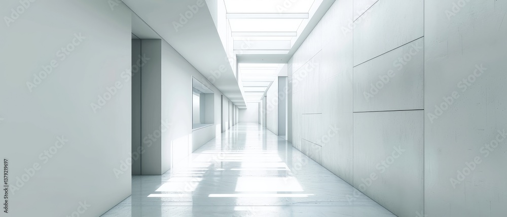 Obraz premium Bright And Airy Minimalist Corridor Architecture
