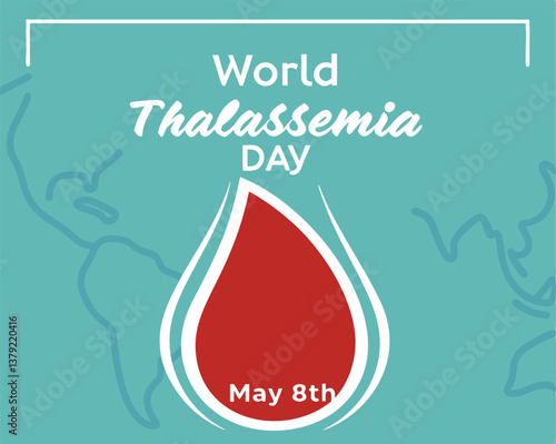 World Thalassaemia Day on May 8th: raising awareness with a symbolic blood drop.