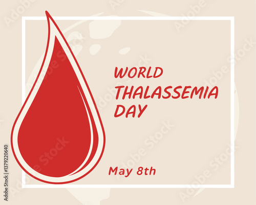 World Thalassaemia Day on May 8th: raising awareness with a symbolic blood drop.