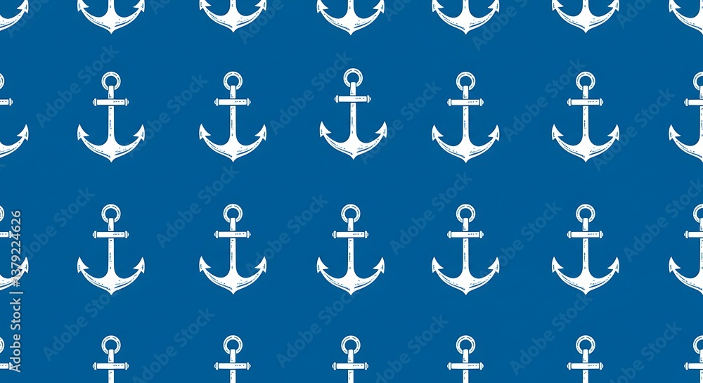 Serene Anchors Nautical Blue Pattern Deep Blue Anchors Seamless Repeat Design Classic White Anchors On Deep Blue Elegant Anchor Pattern Maritime Design Seamless Anchor Textile Design Blue White Serene Anchors Nautical Blue Pattern Deep Blue Anchors Seamless Repeat Design Classic White Anchors On Deep Blue Elegant Anchor Pattern Maritime Design Seamless Anchor Textile Design Blue White
